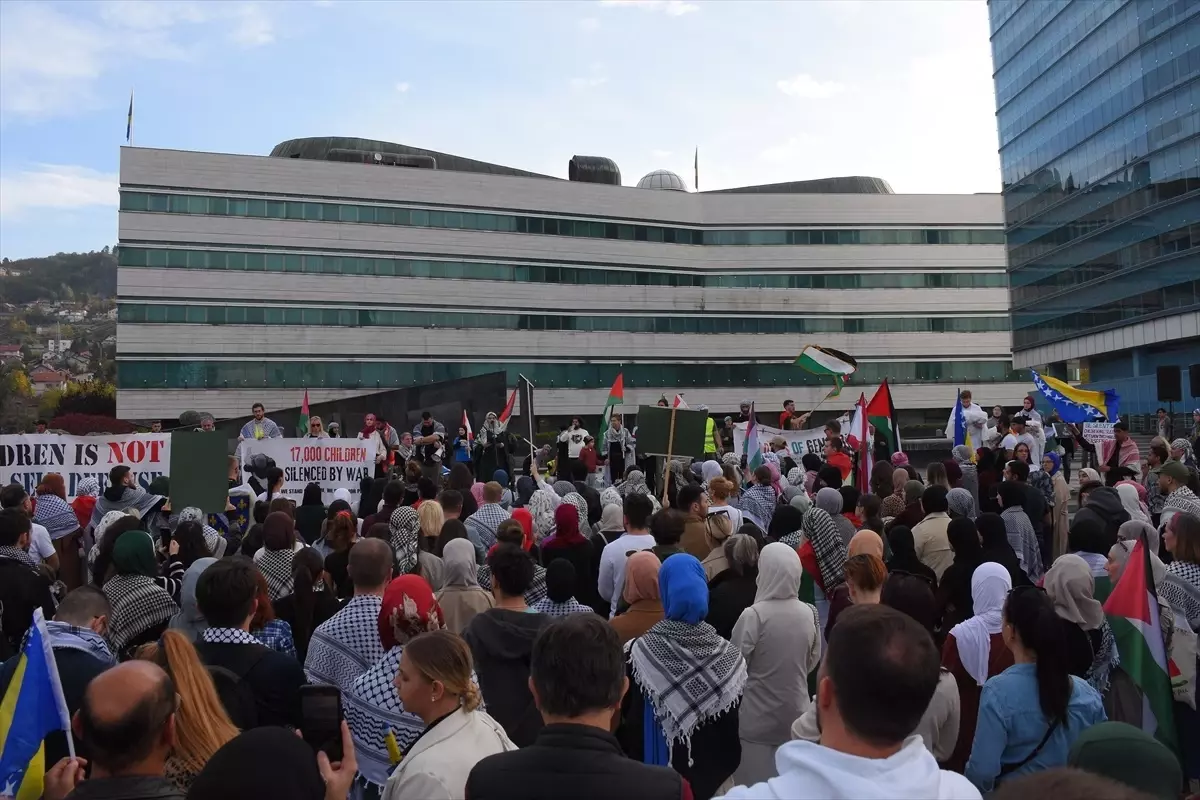 Saraybosna’da Gazze İçin Protesto